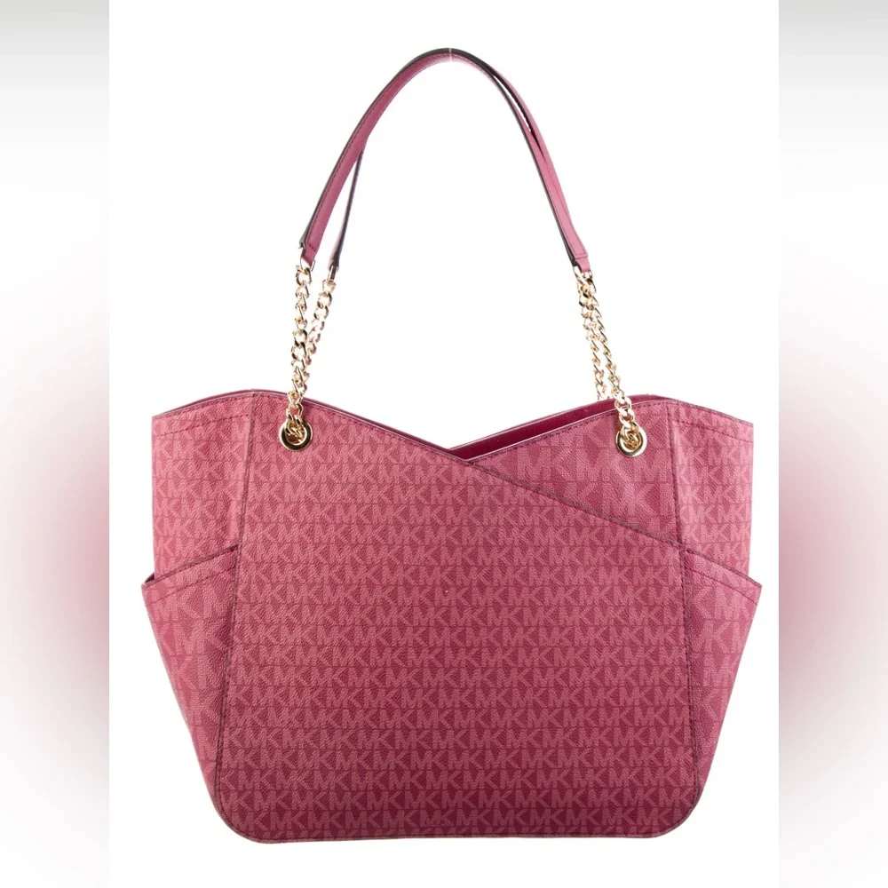 Michael Kors Jet Set Travel Large Chain Berry Color Shoulder Tote